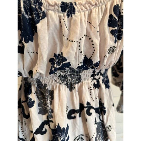 Free People Womens Floral Angel Sleeves Blouse Small - Picture 7 of 9